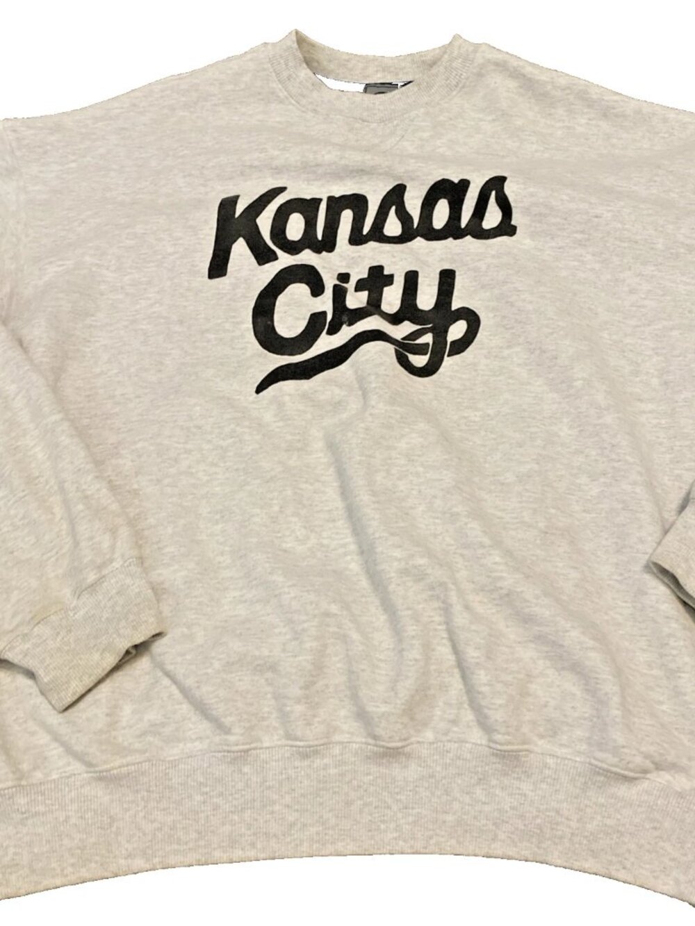 VTG Champion Kansas City Script Crewneck Sweatshirt Light Gray XXL Pullover